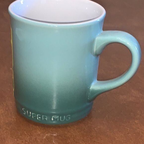 Ceramic "Super Mug" Blue Ombre Coffee Cup Set of 3 - Picture 2 of 10